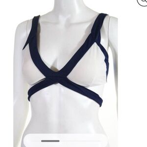 Les canebiers palmier bikini top white/ blue size 44